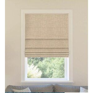 Sun Zero Blackout Somerton Taupe Texture Cordless Roman Window Shade 35" x 64"